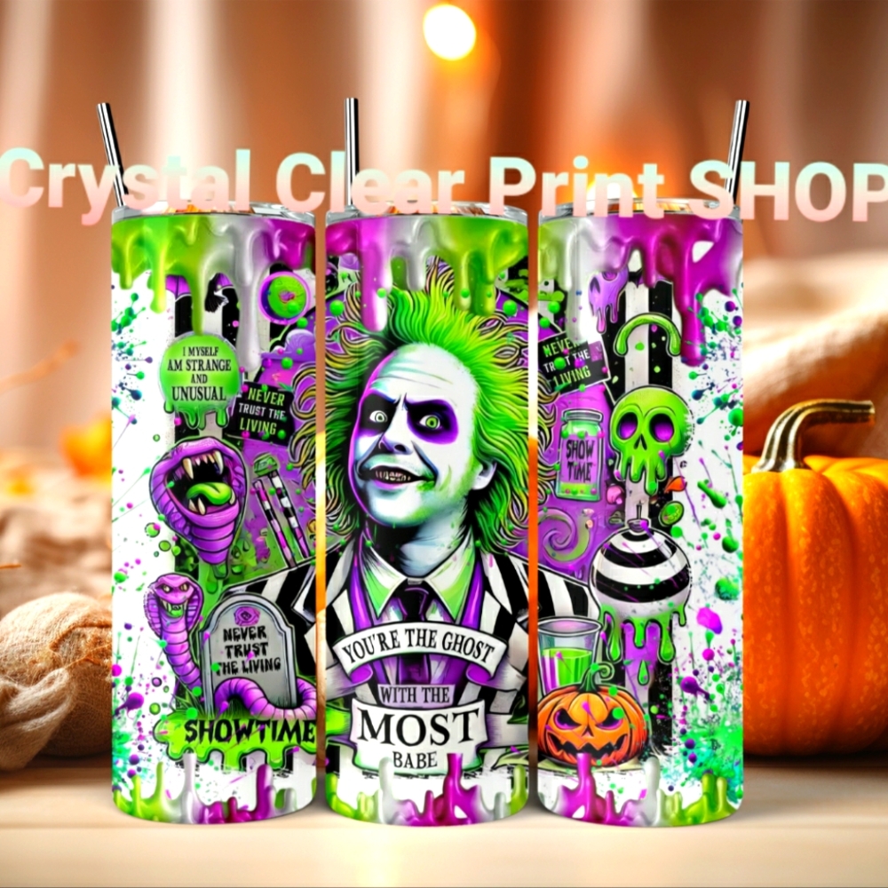 Beetlejuice 20oz Glow in the Dark Tumbler